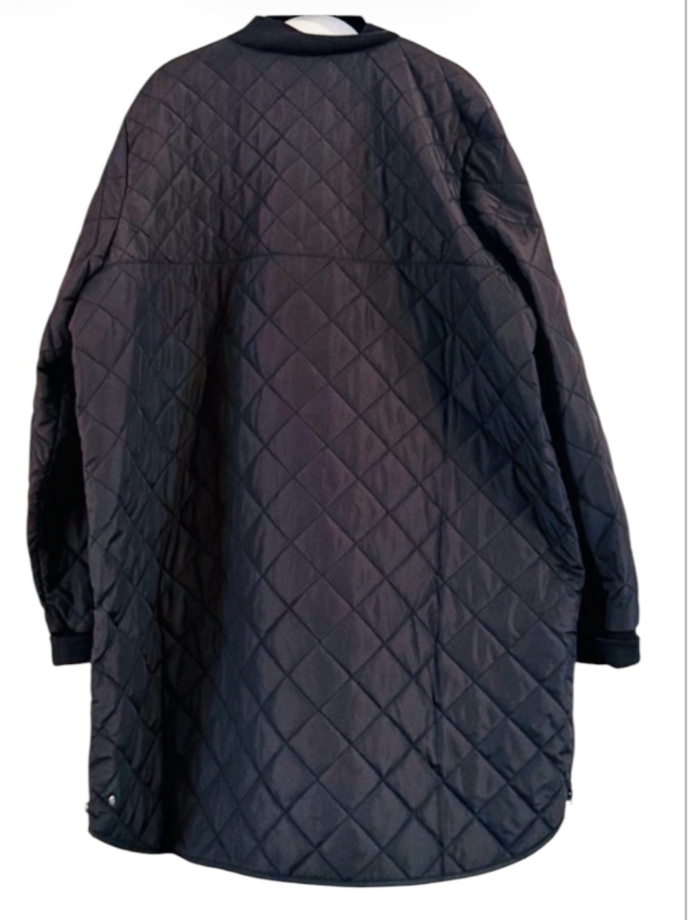 NWOT Zella Black Longline Quilted Puffer Bomber Jacket Plus Size 2X - Picture 8 of 15